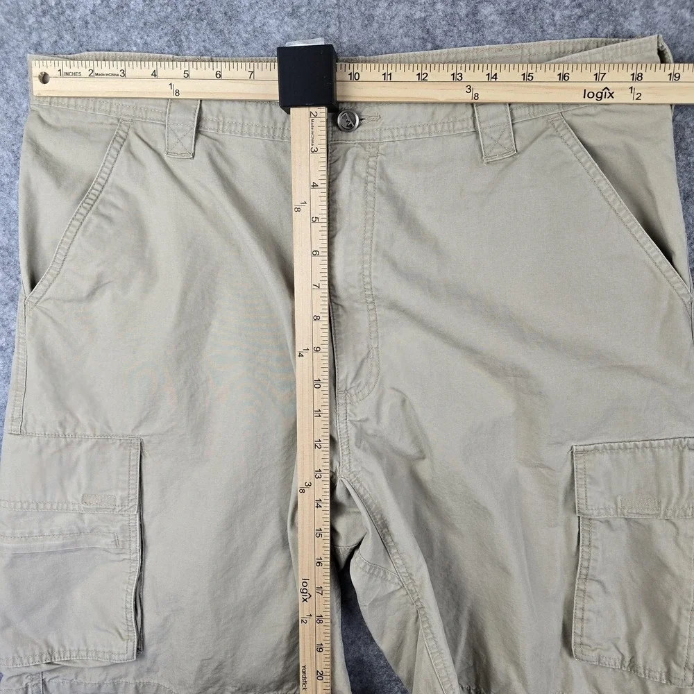 Wrangler Outdoor Shorts Mens 38 Beige Cargo Canvas Utility Pockets Hiking